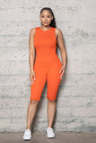 BACK ZIPPER CREW NECK SLEEVELESS DOUBLE JUMPSUIT