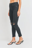 KNEE SLIT SKINNY JEANS